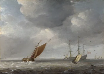 Petits navires hollandais dans une brise